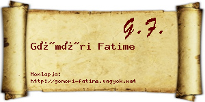 Gömöri Fatime névjegykártya